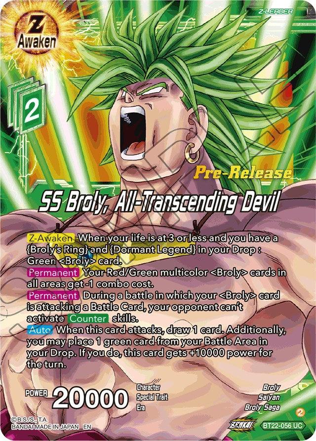 SS Broly, All-Transcending Devil (BT22-056) [Critical Blow Prerelease Promos] - POKÉ JEUX