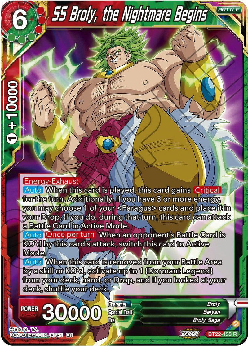 SS Broly, the Nightmare Begins (BT22-133) [Critical Blow] - POKÉ JEUX