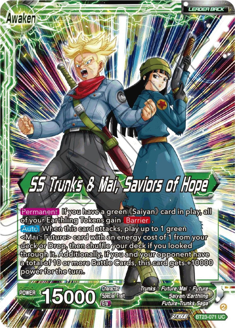 Trunks & Mai // SS Trunks & Mai, Saviors of Hope (BT23-071) [Perfect Combination] - POKÉ JEUX