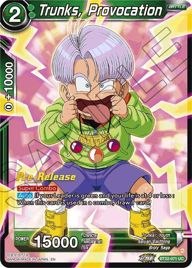 Trunks, Provocation (BT22-071) [Critical Blow Prerelease Promos] - POKÉ JEUX