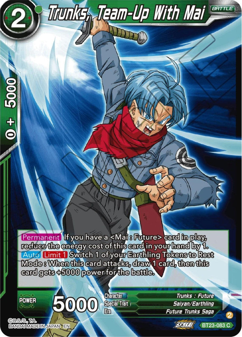 Trunks, Team-Up With Mai (BT23-083) [Perfect Combination] - POKÉ JEUX