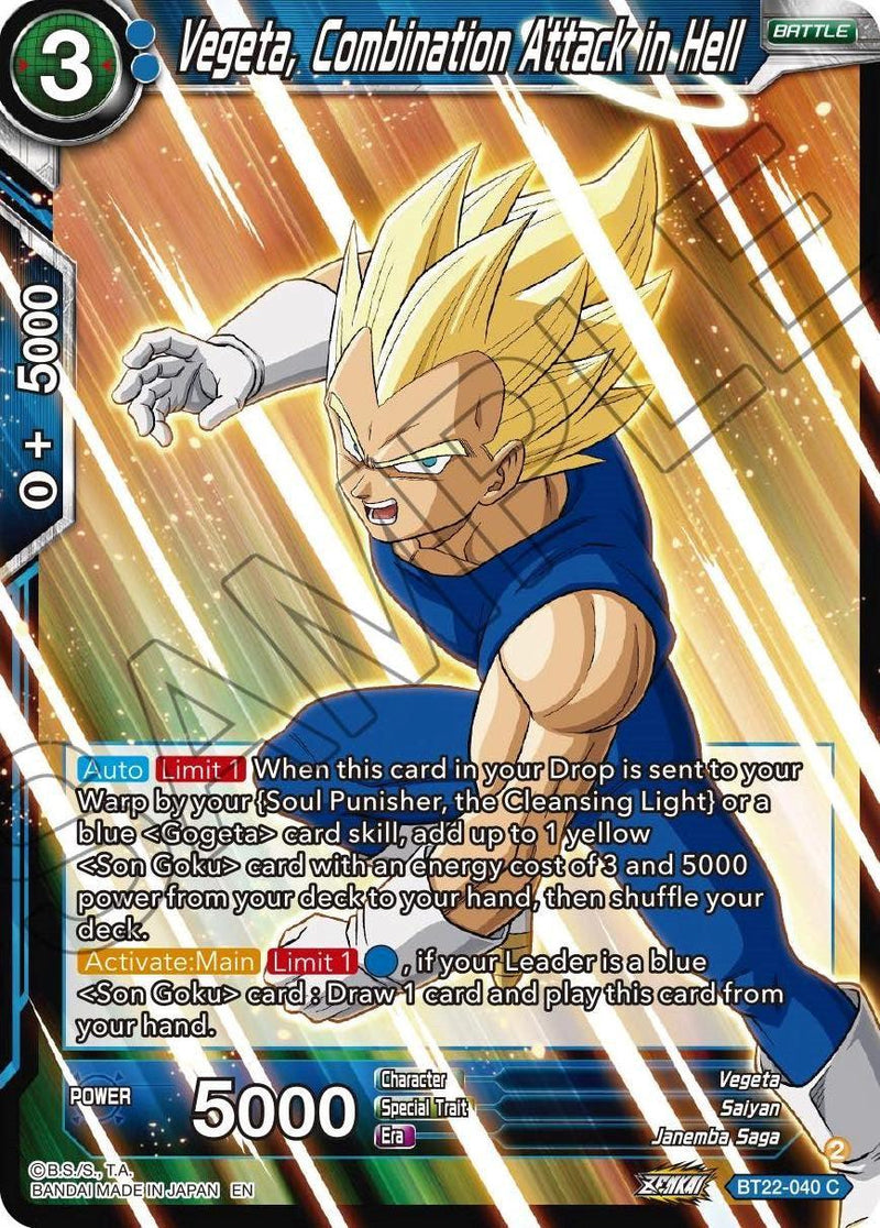 Vegeta, Combination Attack in Hell (BT22-040) [Critical Blow] - POKÉ JEUX