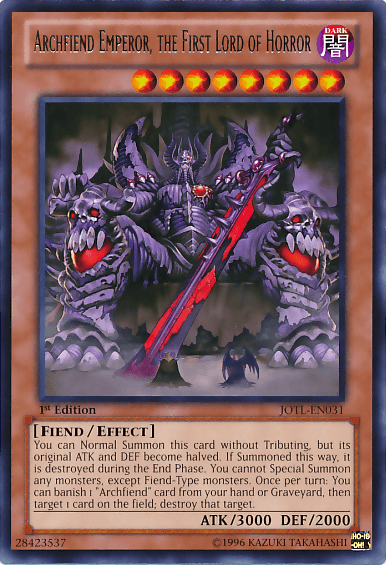 Archfiend Emperor, the First Lord of Horror [JOTL-EN031] Rare - POKÉ JEUX