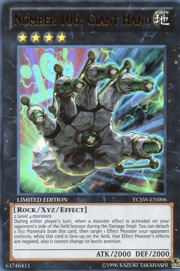 Number 106: Giant Hand [YCSW-EN006] Ultra Rare - POKÉ JEUX