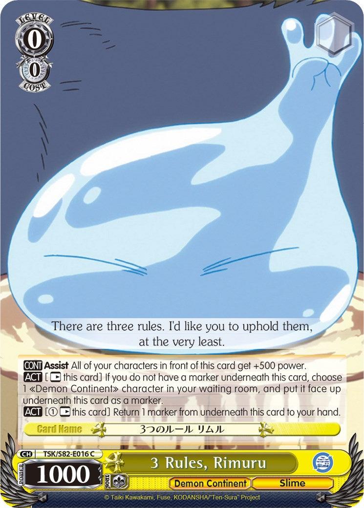 3 Rules, Rimuru (TSK/S82-E016 C) [That Time I Got Reincarnated as a Slime Vol.2] - POKÉ JEUX