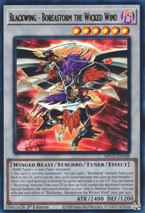 Blackwing - Boreastorm the Wicked Wind [MP23-EN188] Ultra Rare - POKÉ JEUX