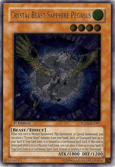 Crystal Beast Sapphire Pegasus [FOTB-EN007] Ultimate Rare - POKÉ JEUX