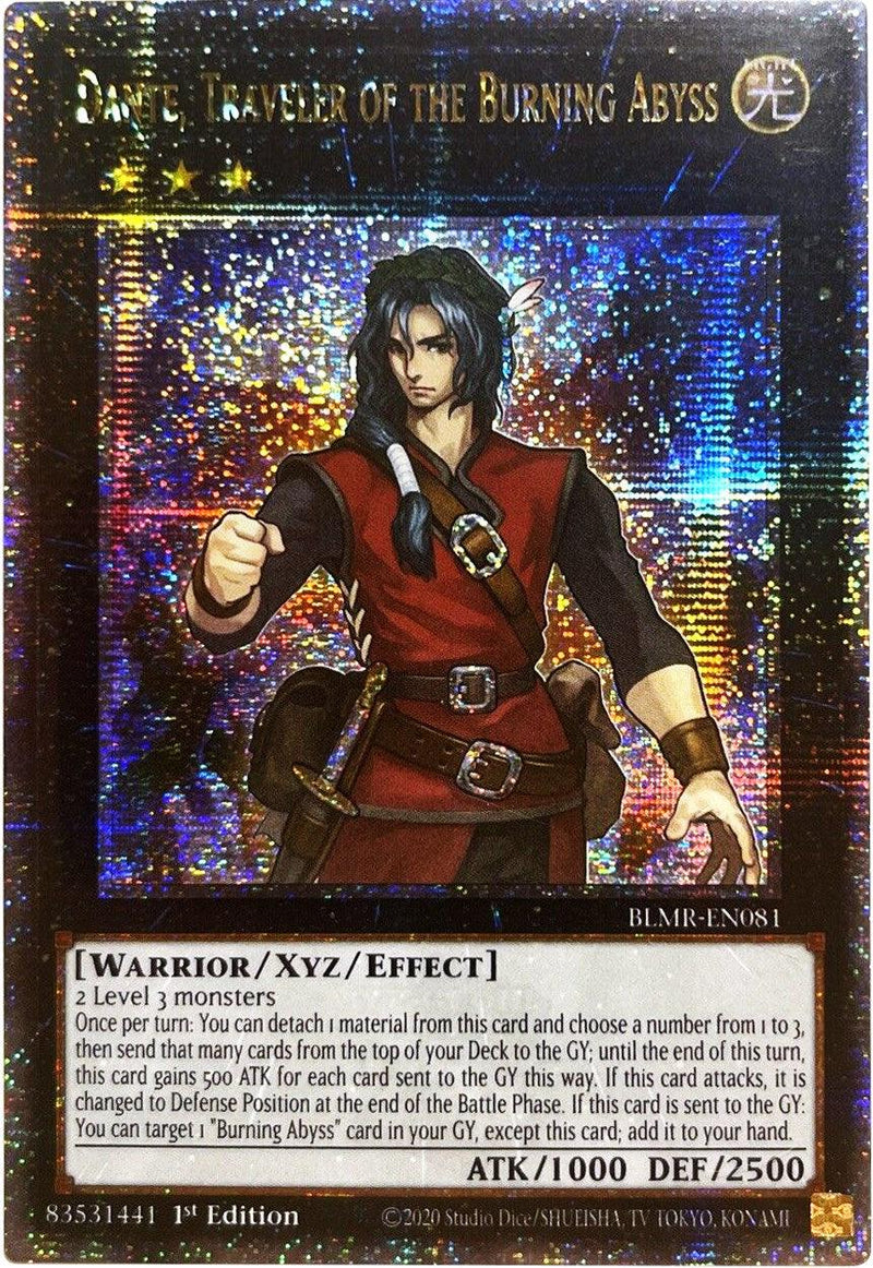 Dante, Traveler of the Burning Abyss [BLMR-EN081] Quarter Century Secret Rare - POKÉ JEUX