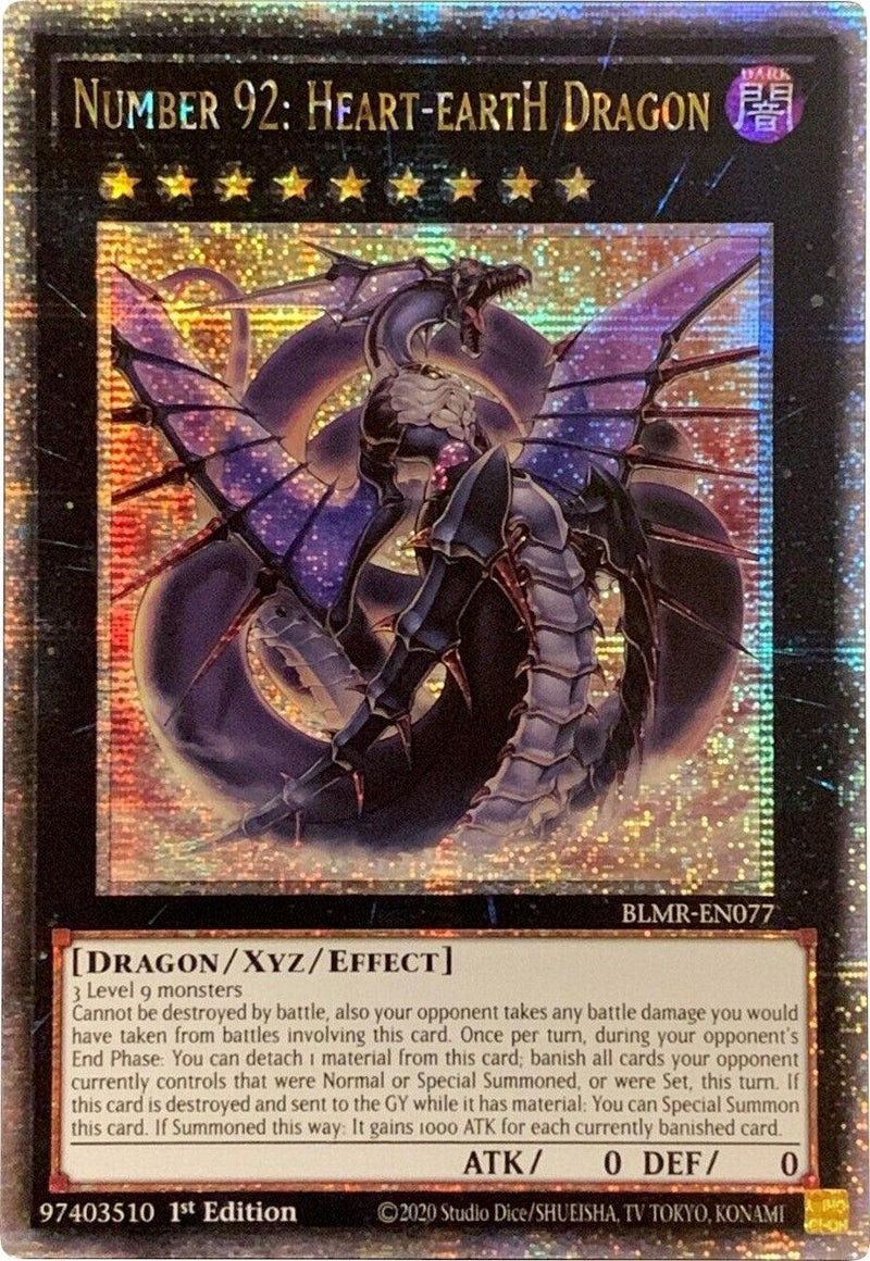 Number 92: Heart-eartH Dragon [BLMR-EN077] Quarter Century Secret Rare - POKÉ JEUX