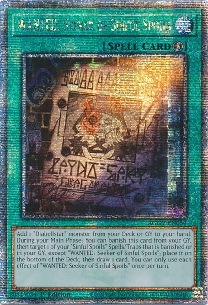 WANTED: Seeker of Sinful Spoils (Quarter Century Secret Rare) [AGOV-EN054] Quarter Century Secret Rare - POKÉ JEUX