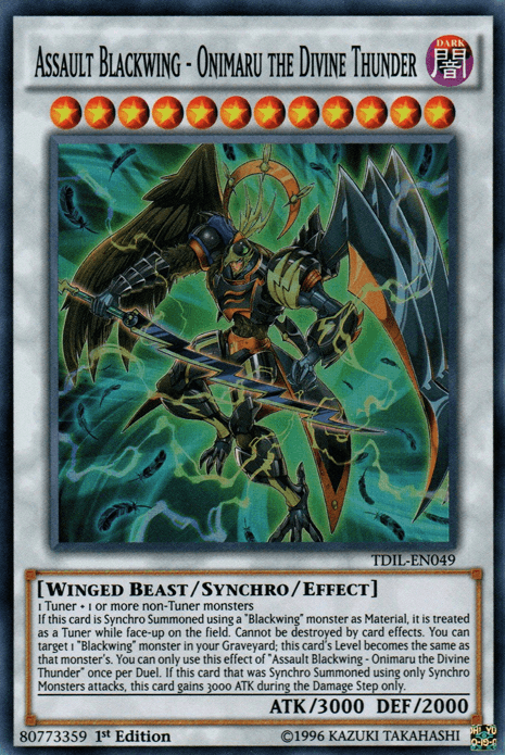 Assault Blackwing - Onimaru the Divine Thunder [TDIL-EN049] Super Rare - POKÉ JEUX