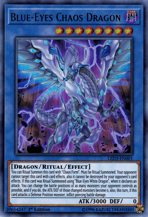 Blue-Eyes Chaos Dragon [LED3-EN001] Ultra Rare - POKÉ JEUX