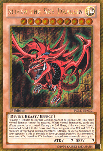 Slifer the Sky Dragon [PGLD-EN032] Gold Secret Rare - POKÉ JEUX