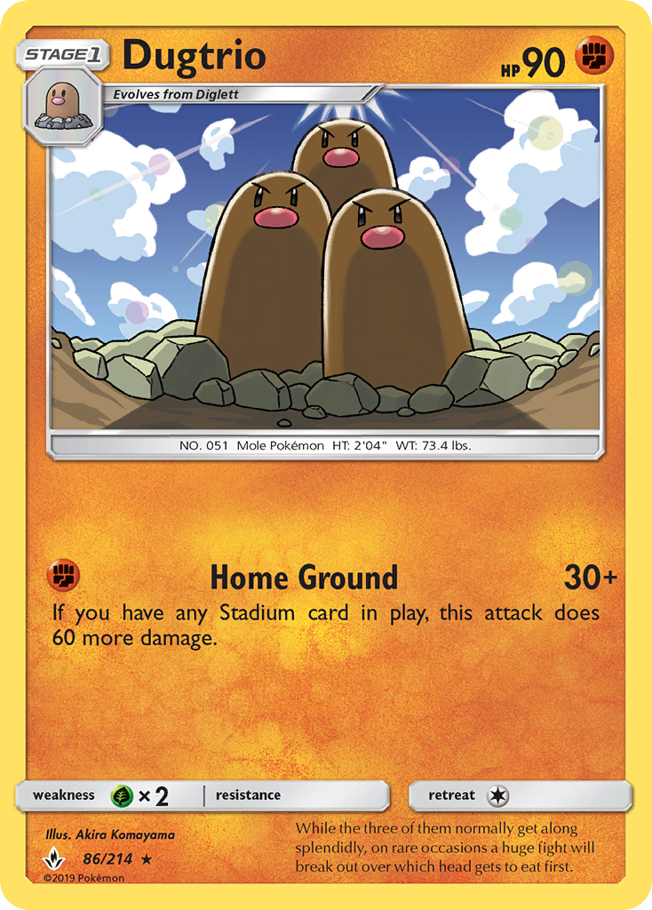 Dugtrio (86/214) [Sun & Moon: Unbroken Bonds]