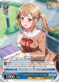 "A Notebook With All My Heart" Arisa Ichigaya (BD/EN-W03-102 U) [BanG Dream! Girls Band Party! MULTI LIVE] - POKÉ JEUX