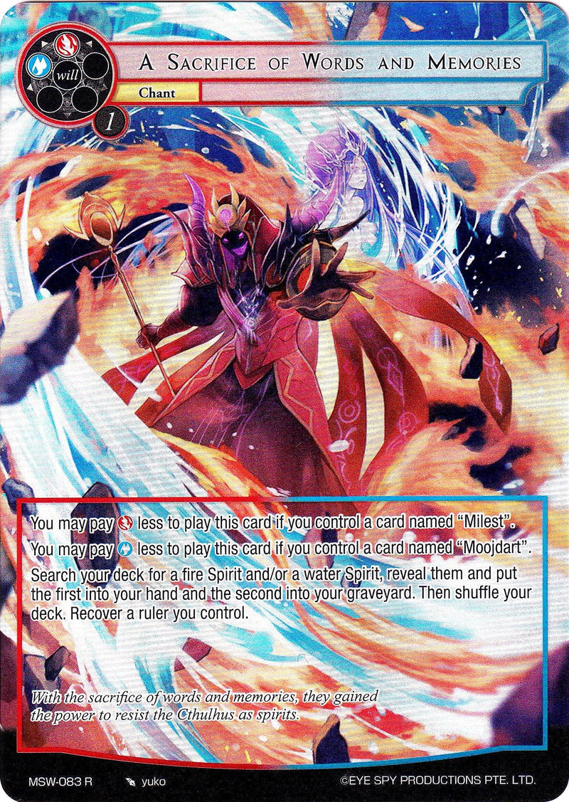 A Sacrifice of Words and Memories (Full Art) (MSW-083) [The Magic Stone War - Zero] - POKÉ JEUX