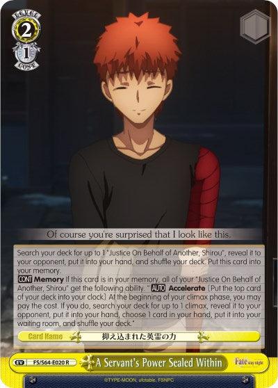 A Servant's Power Sealed Within (FS/S64-E020 R) [Fate/Stay Night [Heaven's Feel]] - POKÉ JEUX