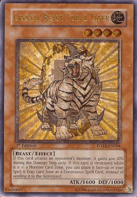 Crystal Beast Topaz Tiger [FOTB-EN004] Ultimate Rare - POKÉ JEUX