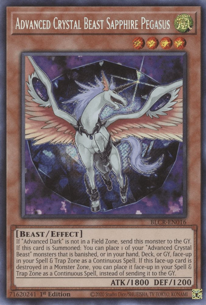 Advanced Crystal Beast Sapphire Pegasus [BLCR-EN016] Secret Rare - POKÉ JEUX