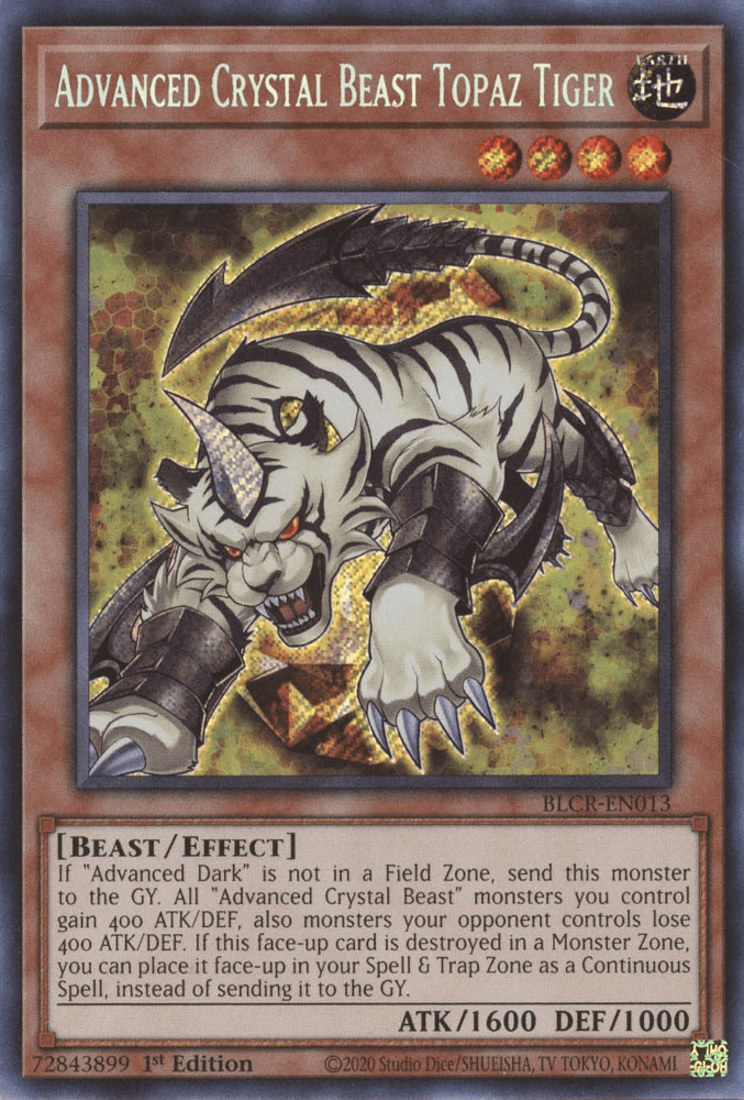 Advanced Crystal Beast Topaz Tiger [BLCR-EN013] Secret Rare - POKÉ JEUX