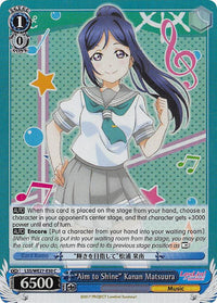 "Aim to Shine" Kanan Matsuura (LSS/WE27-E50 C) (Parallel Foil) [Love Live! Sunshine!! Extra Booster] - POKÉ JEUX