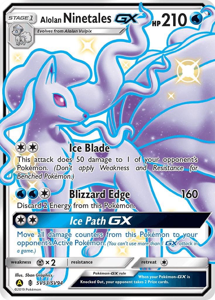 Alolan Ninetales GX (SV53/SV94) [Sun & Moon: Hidden Fates - Shiny Vault] - POKÉ JEUX