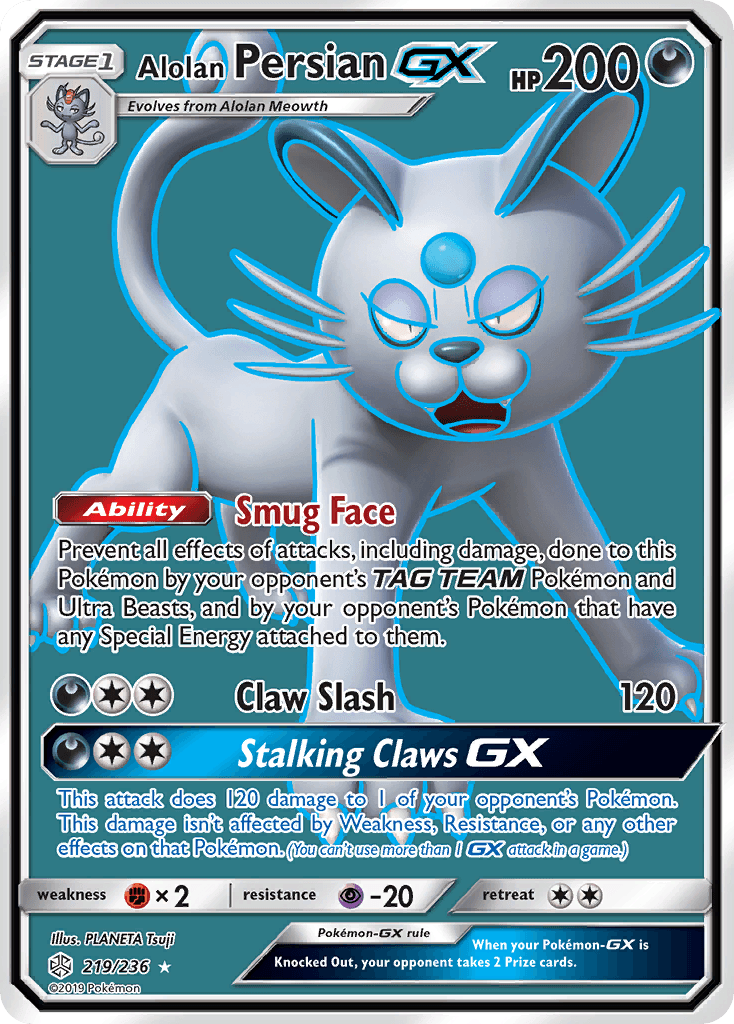 Alolan Persian GX (219/236) [Sun & Moon: Cosmic Eclipse] - POKÉ JEUX