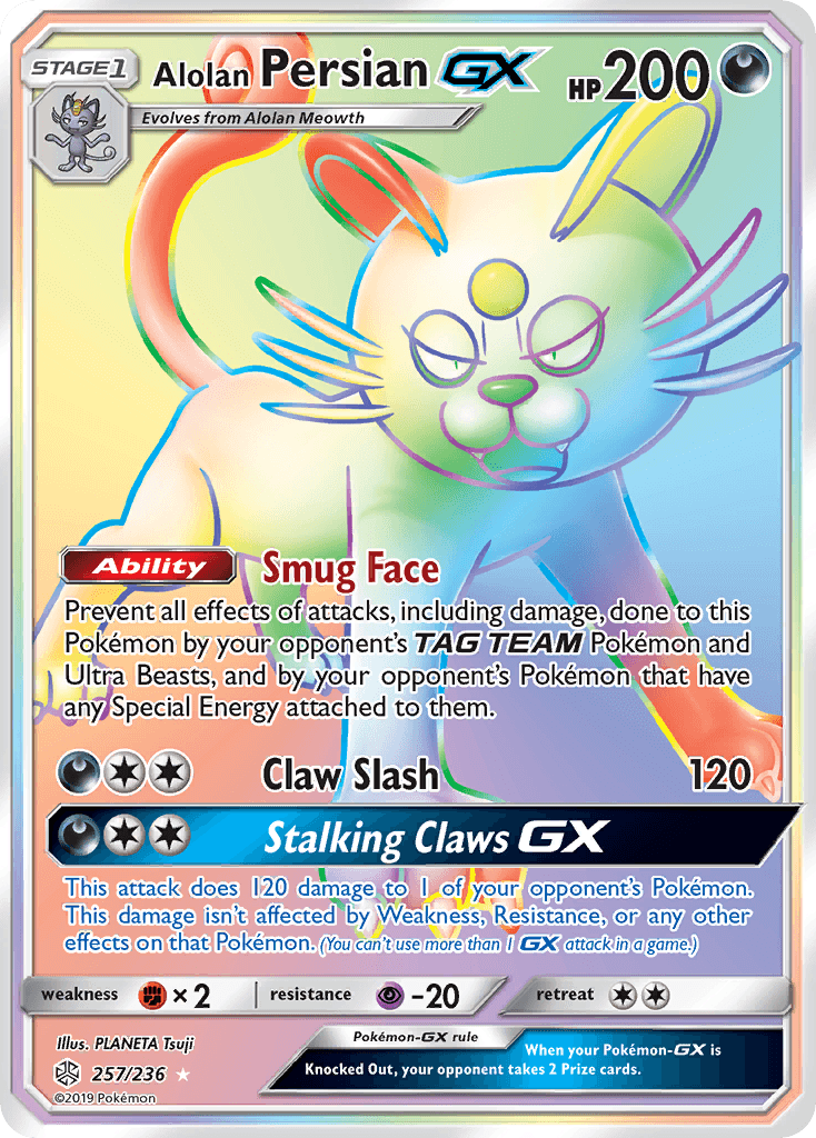 Alolan Persian GX (257/236) [Sun & Moon: Cosmic Eclipse] - POKÉ JEUX