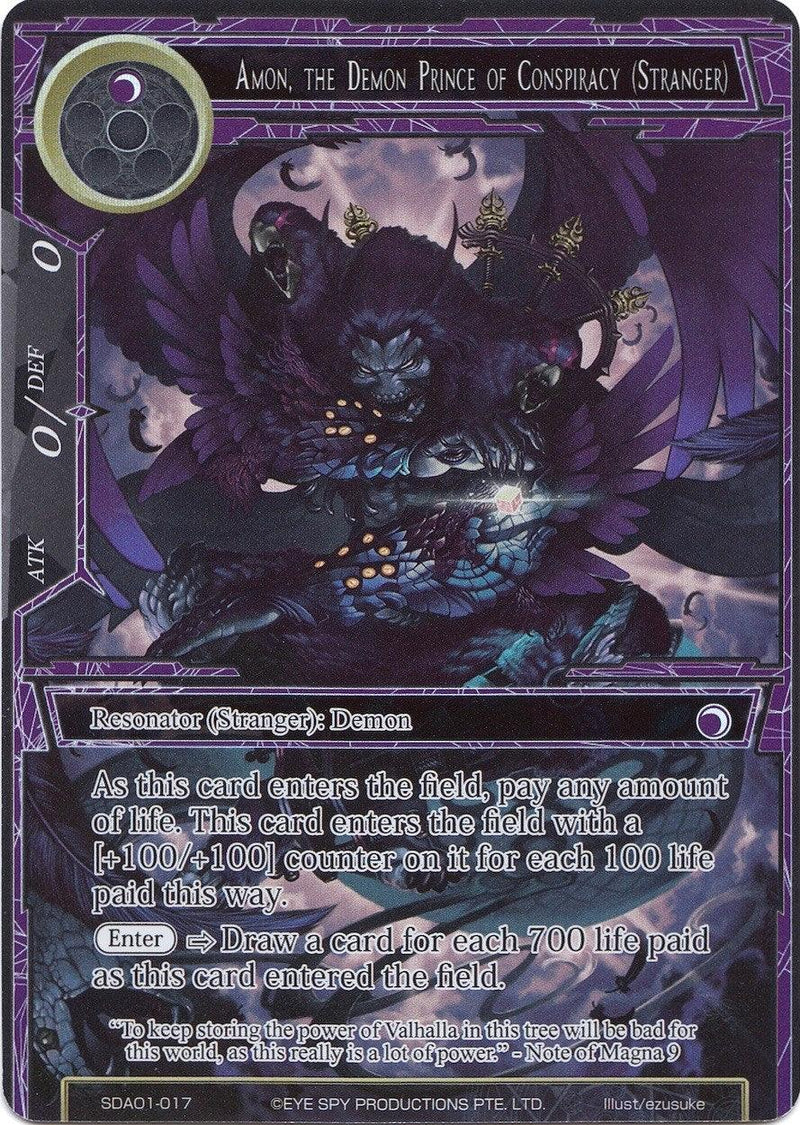 Amon, the Demon Prince of Conspiracy (Stranger) (Full Art) (SDAO1-017) [Alice Origin Starter Deck] - POKÉ JEUX