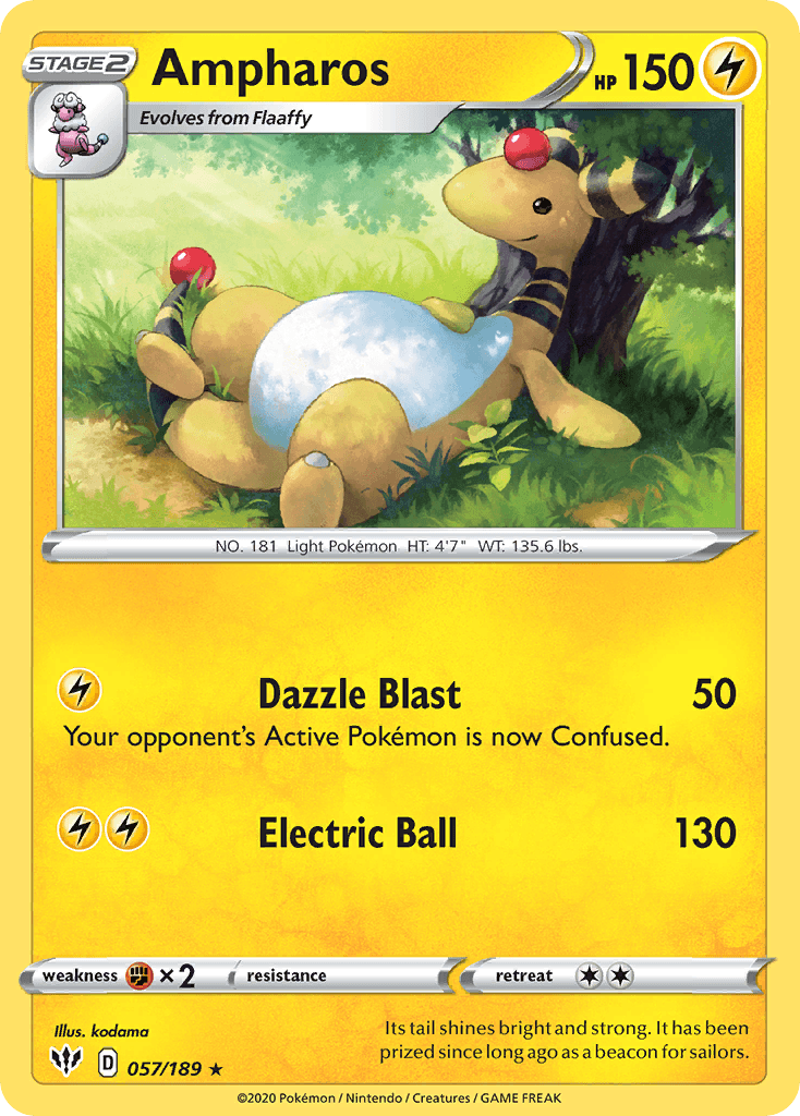 Ampharos (057/189) [Sword & Shield: Darkness Ablaze] - POKÉ JEUX