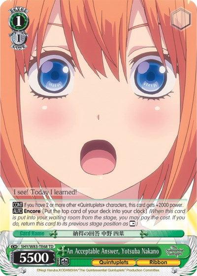 An Acceptable Answer, Yotsuba Nakano (5HY/W83-TE68 TD) [The Quintessential Quintuplets] - POKÉ JEUX