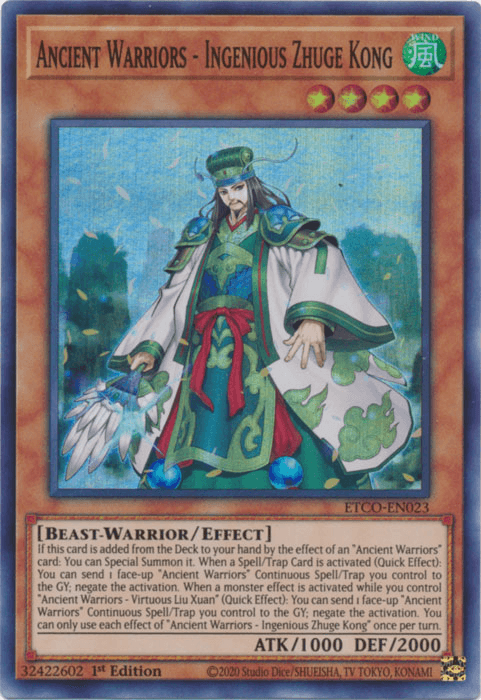 Ancient Warriors - Ingenious Zhuge Kong [ETCO-EN023] Super Rare - POKÉ JEUX