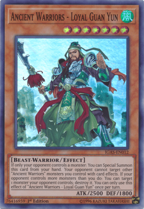 Ancient Warriors - Loyal Guan Yun [IGAS-EN012] Super Rare - POKÉ JEUX