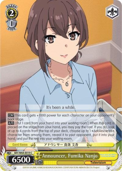 Announcer, Fumika Nanjo (SBY/W64-E019 C) [Rascal Does Not Dream of Bunny Girl Senpai] - POKÉ JEUX