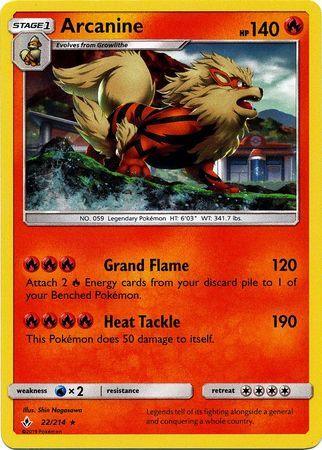 Arcanine (22/214) (Cosmos Holo) [Sun & Moon: Unbroken Bonds] - POKÉ JEUX