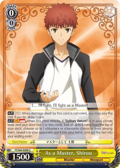 As a Master, Shirou (FS/S64-E008 U) [Fate/Stay Night [Heaven's Feel]] - POKÉ JEUX