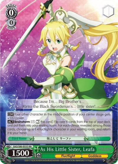 As His Little Sister, Leafa (SAO/S80-E033 RR) [Sword Art Online -Alicization- Vol.2] - POKÉ JEUX