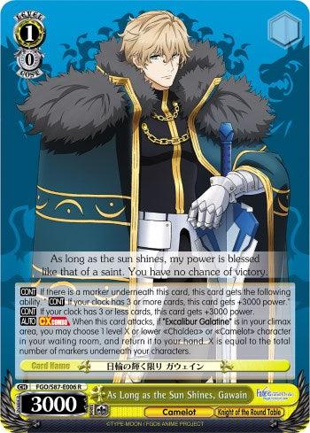 As Long as the Sun Shines, Gawain (FGO/S87-E006 R) [Fate/Grand Order THE MOVIE Divine Realm of the Round Table: Camelot] - POKÉ JEUX