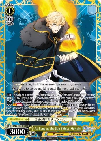 As Long as the Sun Shines, Gawain (FGO/S87-E006RTR RTR) [Fate/Grand Order THE MOVIE Divine Realm of the Round Table: Camelot] - POKÉ JEUX