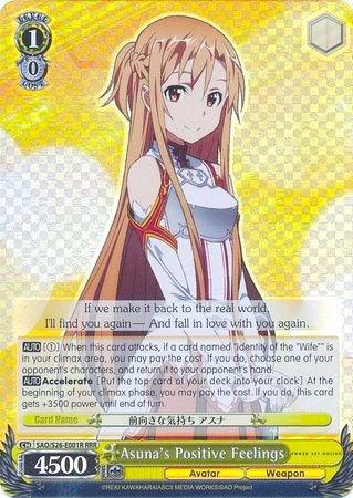 Asuna's Positive Feelings (SAO/S26-E001R RRR) [Sword Art Online Vol.2] - POKÉ JEUX