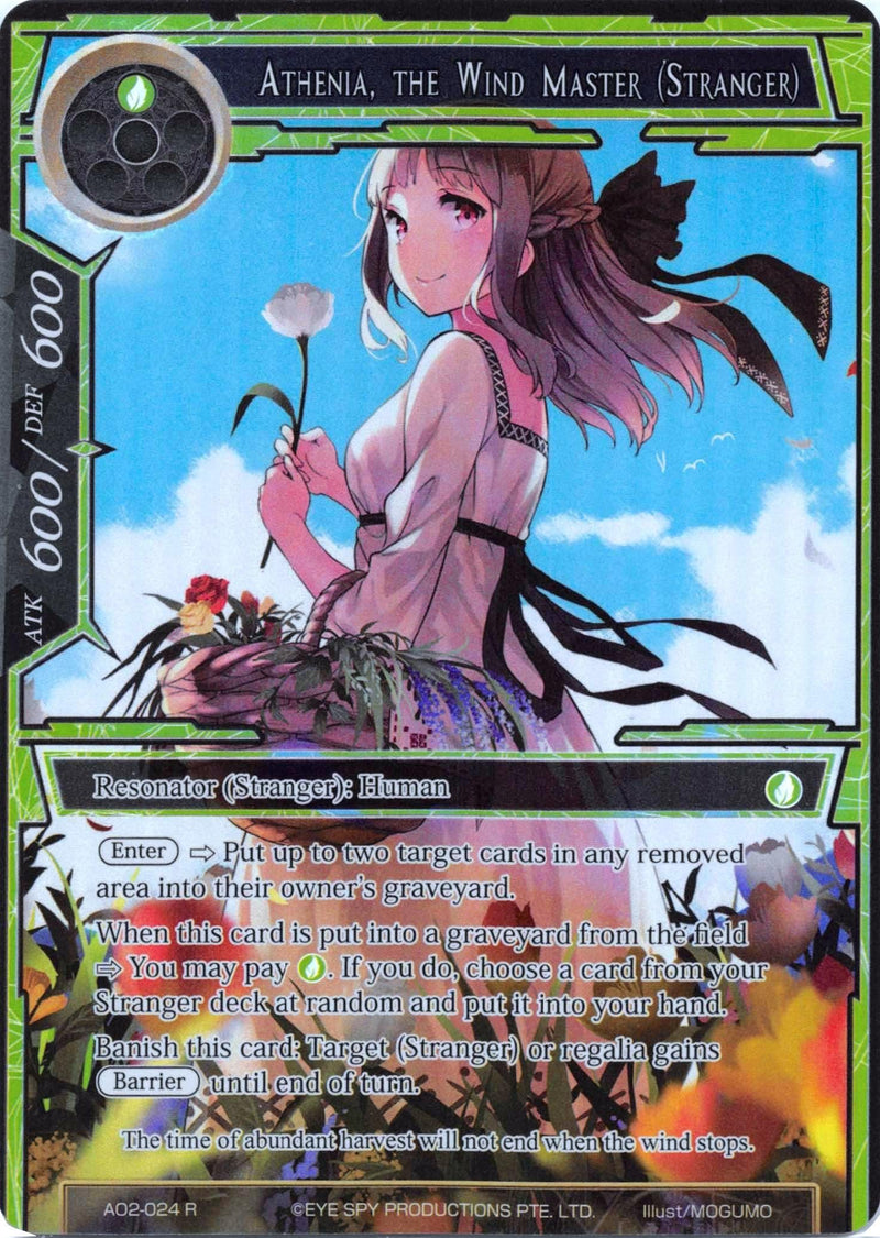 Athenia, the Wind Master (Stranger) (Full Art) (AO2-024) [Alice Origin II] - POKÉ JEUX