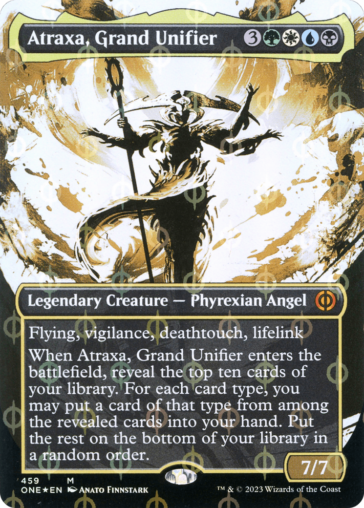 Atraxa, Grand Unifier (Borderless Ichor Step-and-Compleat Foil) [Phyrexia: All Will Be One] - POKÉ JEUX