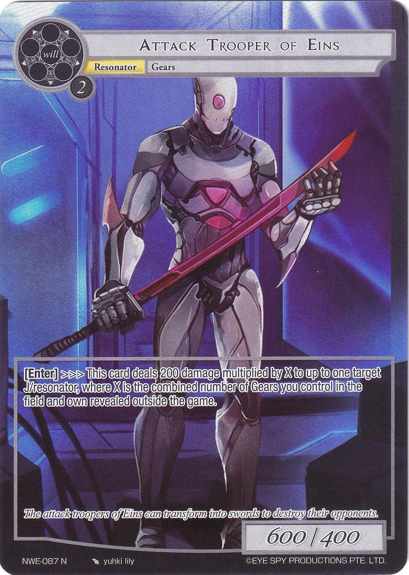 Attack Trooper of Eins (Full Art) (NWE-087 N) [A New World Emerges] - POKÉ JEUX