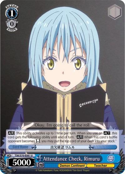 Attendance Check, Rimuru (TSK/S70-E081 U) [That Time I Got Reincarnated as a Slime] - POKÉ JEUX