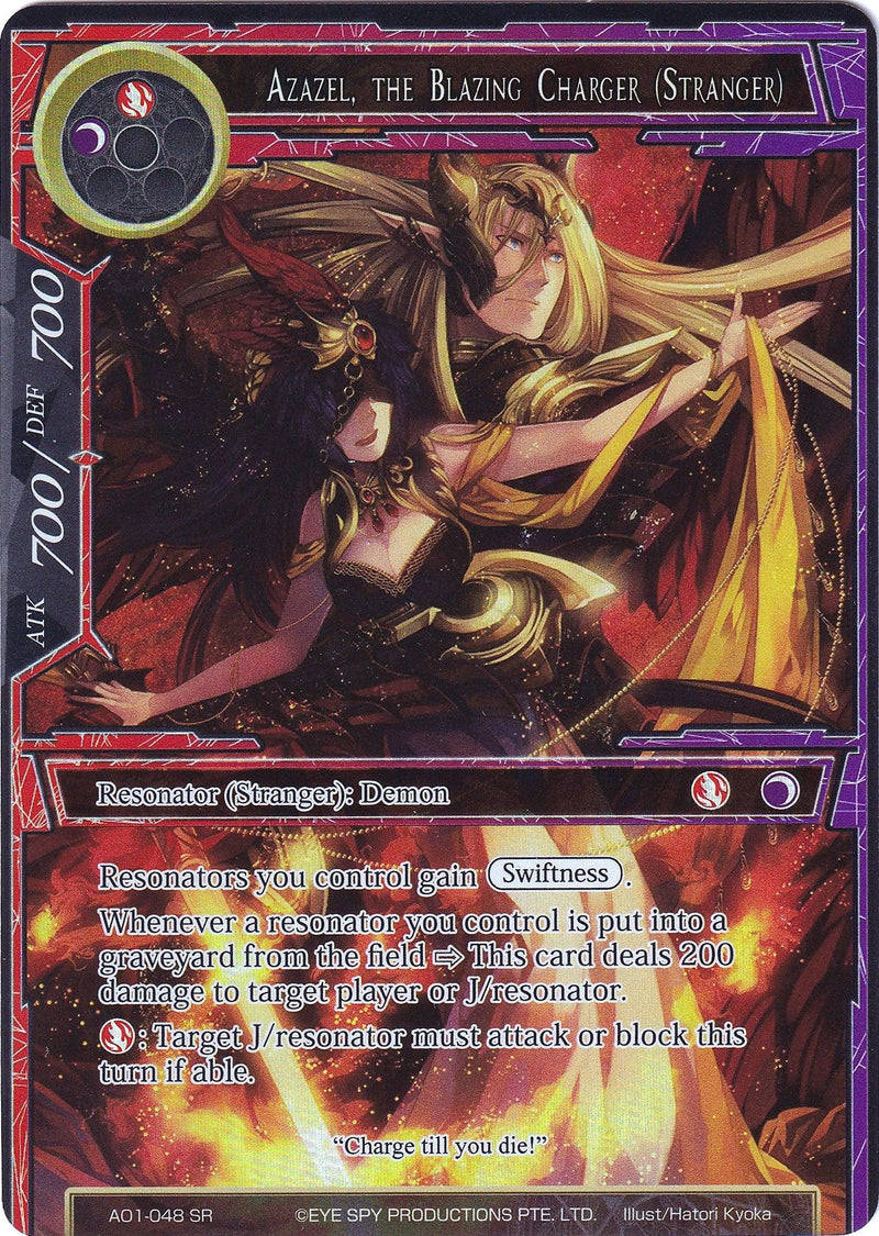 Azazel, the Blazing Charger (Stranger) (Full Art) (AO1-048) [Alice Origin] - POKÉ JEUX