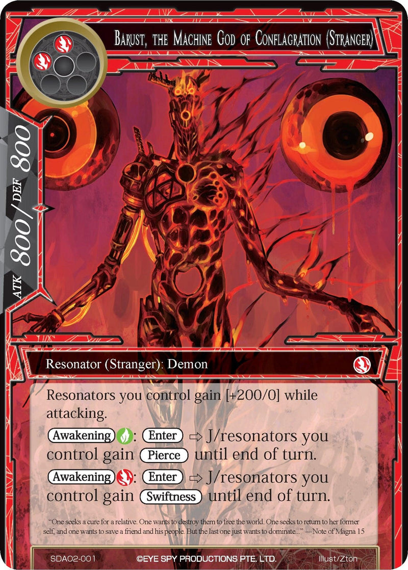 Barust, the Machine God of Conflagration (Stranger) (SDAO2-001) [Alice Origin II Starter Deck] - POKÉ JEUX