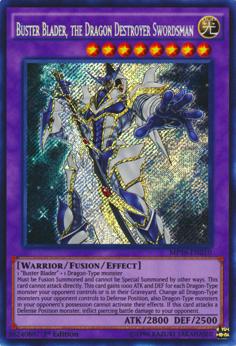 Buster Blader, the Dragon Destroyer Swordsman [MP16-EN210] Secret Rare - POKÉ JEUX