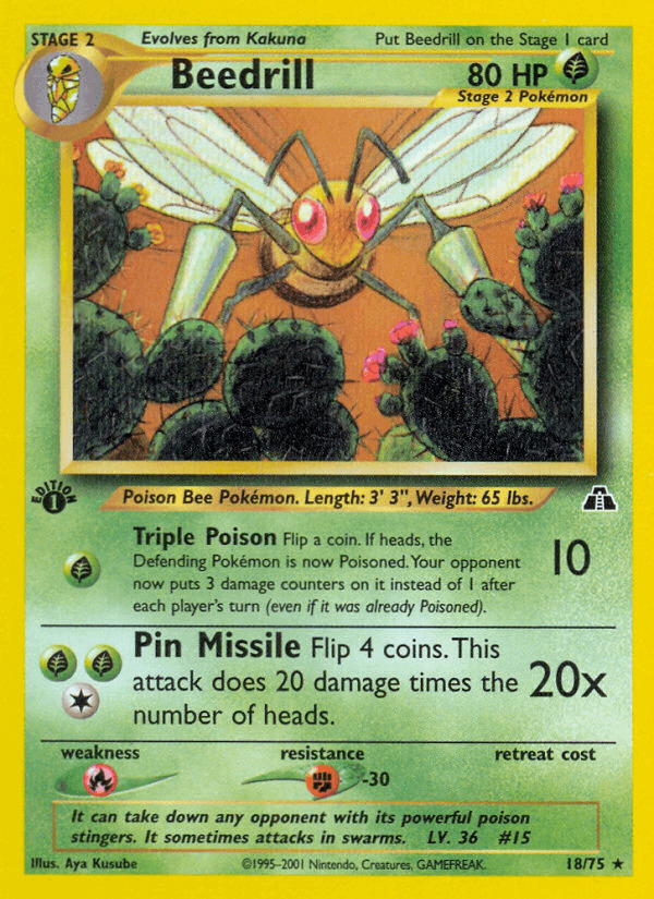 Beedrill (18/75) [Neo Discovery 1st Edition] - POKÉ JEUX