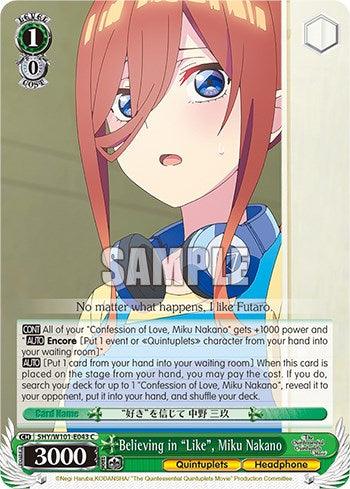 Believing in "Like", Miku Nakano (5HY/W101-E043 C) [The Quintessential Quintuplets Movie] - POKÉ JEUX