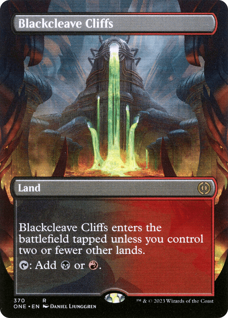 Blackcleave Cliffs (Borderless Alternate Art) [Phyrexia: All Will Be One] - POKÉ JEUX